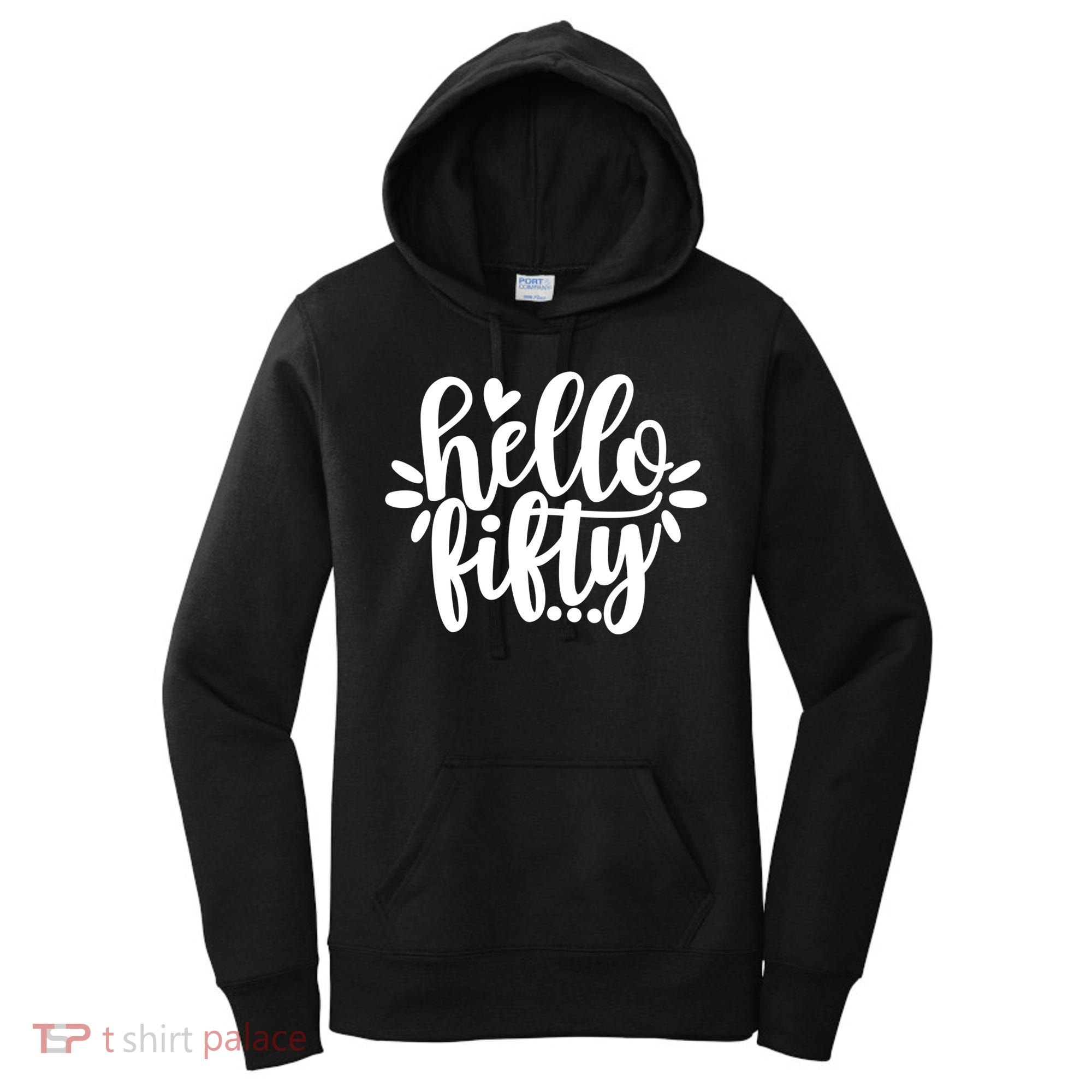 Hello Fifty Cute Hello Fifty Squad 50th Birthday Cute Gift Women's Hoodie