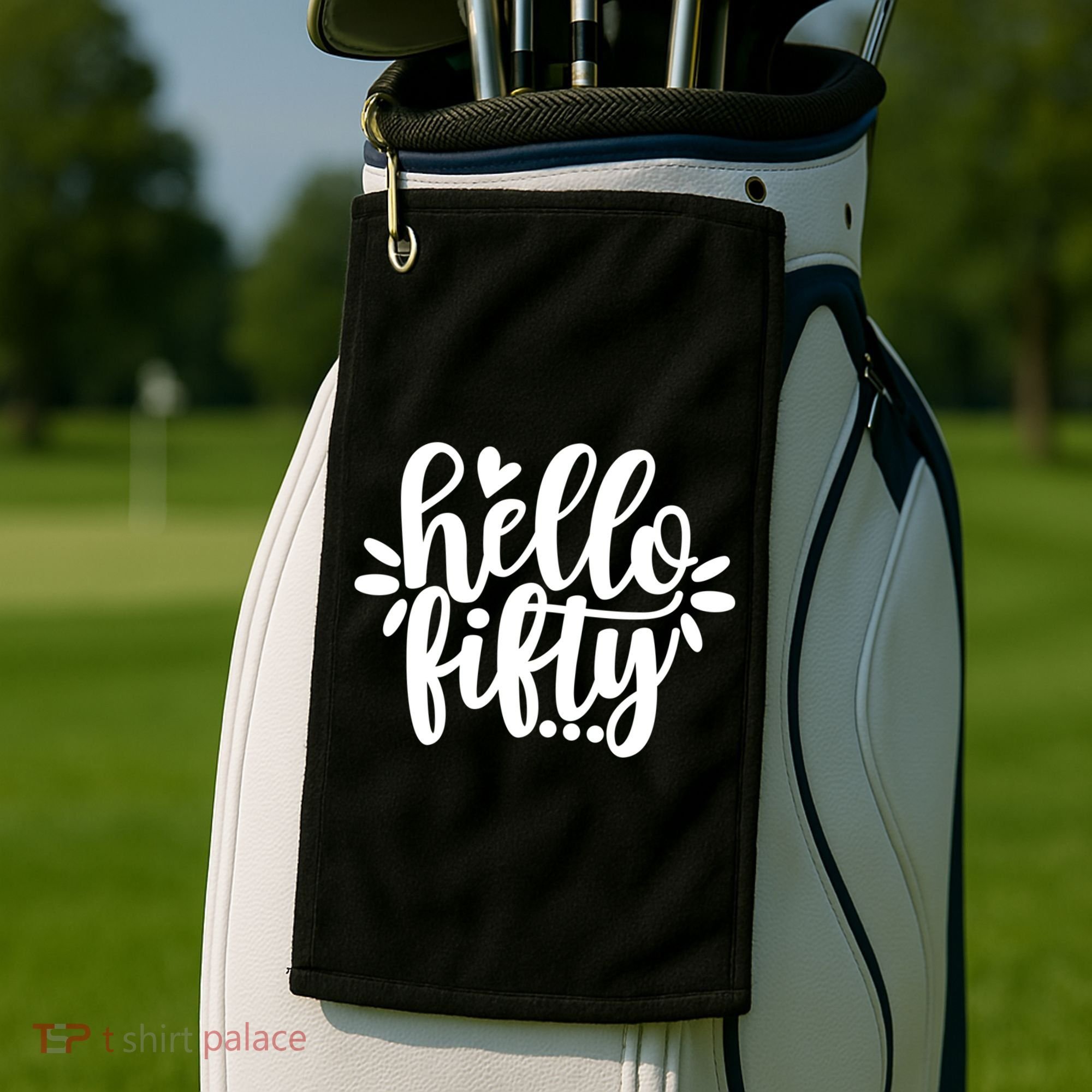 Hello Fifty Cute Hello Fifty Squad 50th Birthday Cute Gift Golf Towel