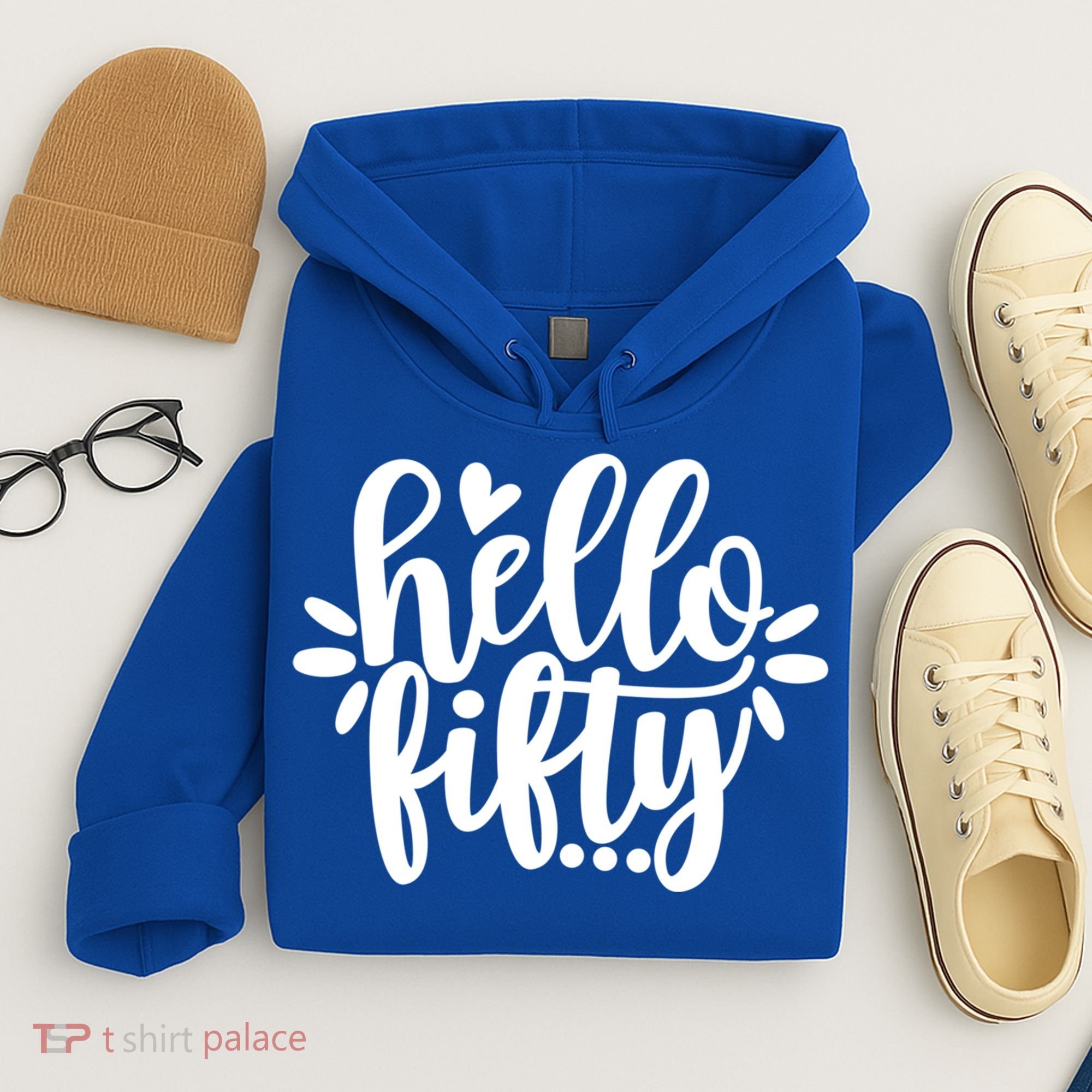 Hello Fifty Cute Hello Fifty Squad 50th Birthday Cute Gift Hoodie