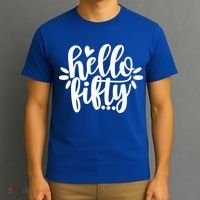 Hello Fifty Cute Hello Fifty Squad 50th Birthday Cute Gift T-Shirt thumb 3