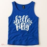 Hello Fifty Cute Hello Fifty Squad 50th Birthday Cute Gift Tank Top thumb 2