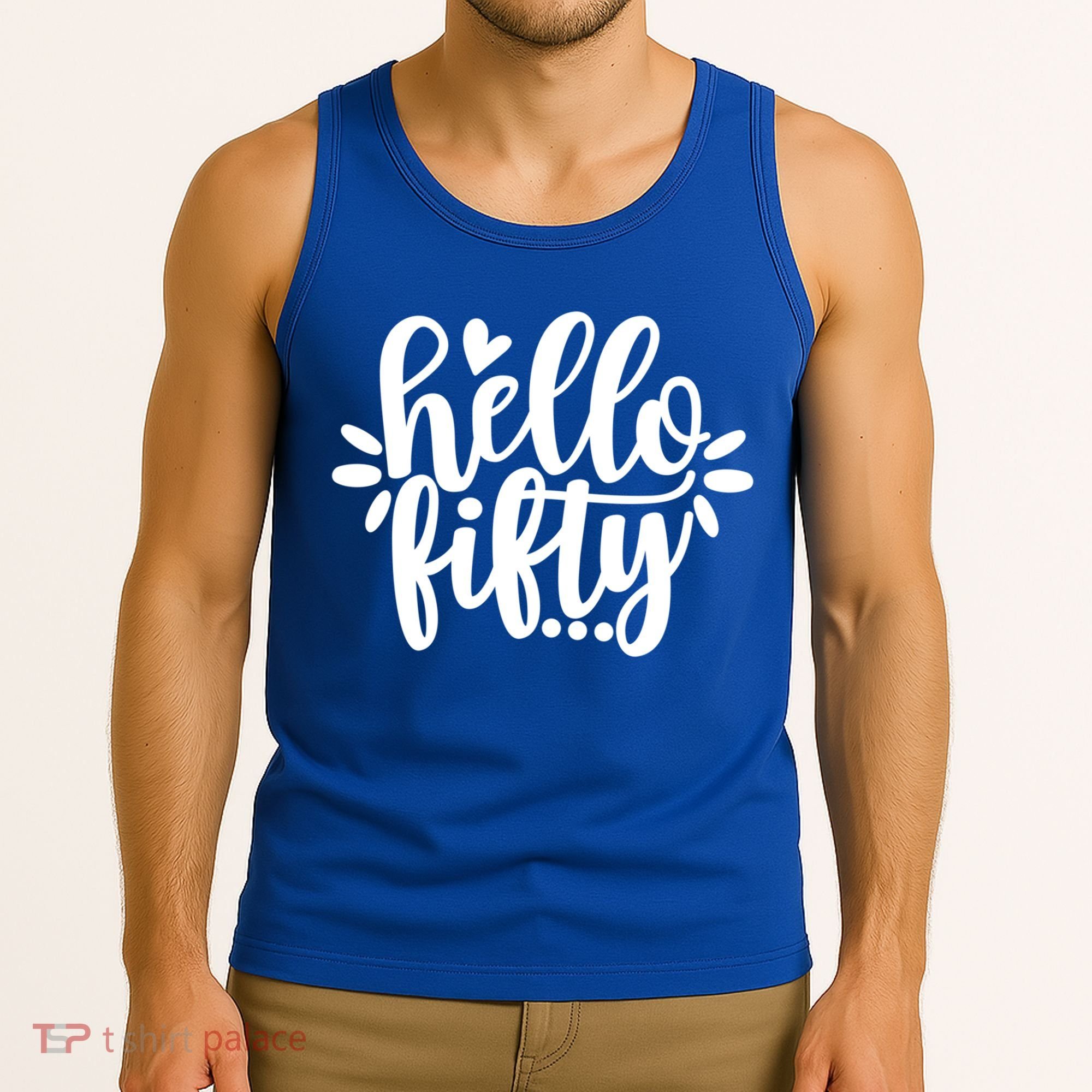Hello Fifty Cute Hello Fifty Squad 50th Birthday Cute Gift Tank Top