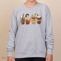 Horror Fall Coffee Pumpkin Spice Latte Iced Autumn Halloween Women's Sweatshirt thumb 0
