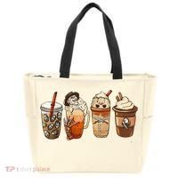 Horror Fall Coffee Pumpkin Spice Latte Iced Autumn Halloween Tote Bag thumb 0