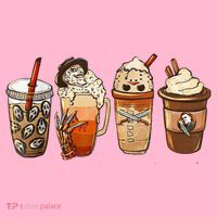 Horror Fall Coffee Pumpkin Spice Latte Iced Autumn Halloween Coaster thumb 2