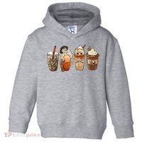 Horror Fall Coffee Pumpkin Spice Latte Iced Autumn Halloween Toddler Hoodie thumb 0