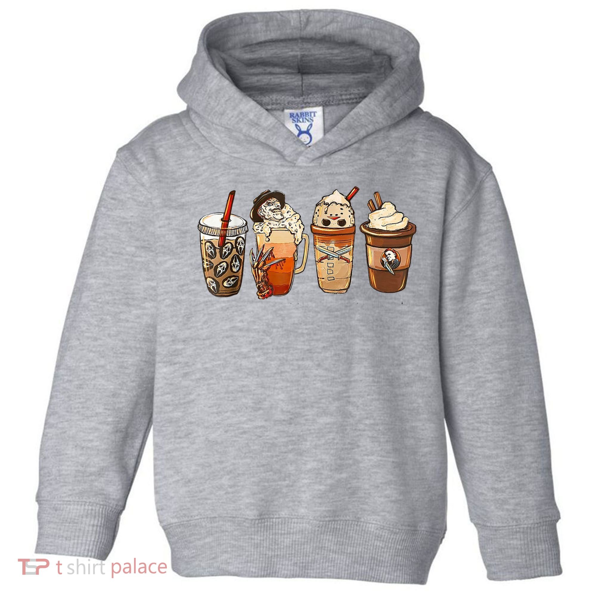 Horror Fall Coffee Pumpkin Spice Latte Iced Autumn Halloween Toddler Hoodie