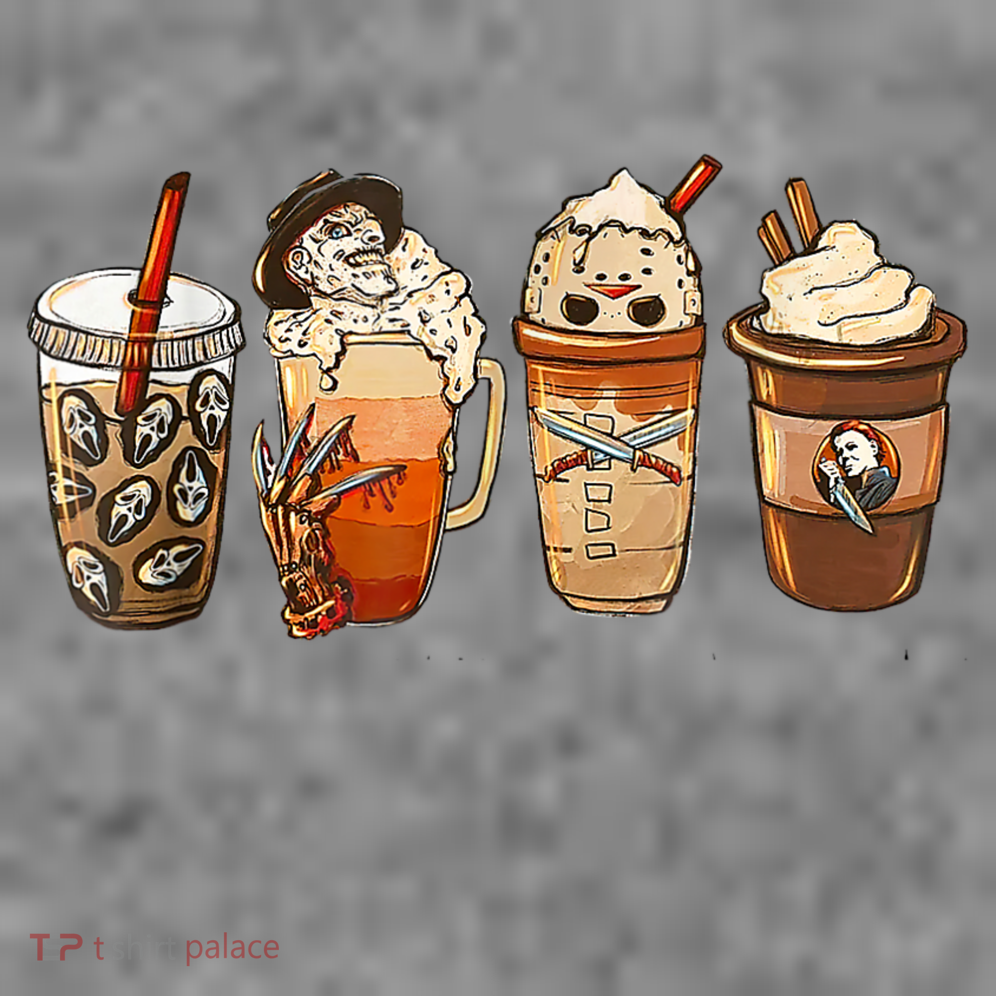 Horror Fall Coffee Pumpkin Spice Latte Iced Autumn Halloween Toddler Hoodie