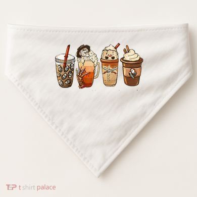 Horror Fall Coffee Pumpkin Spice Latte Iced Autumn Halloween USA-Made Doggie Bandana