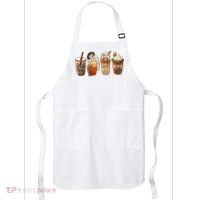 Horror Fall Coffee Pumpkin Spice Latte Iced Autumn Halloween Apron thumb 0