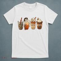 Horror Fall Coffee Pumpkin Spice Latte Iced Autumn Halloween T-Shirt thumb 5