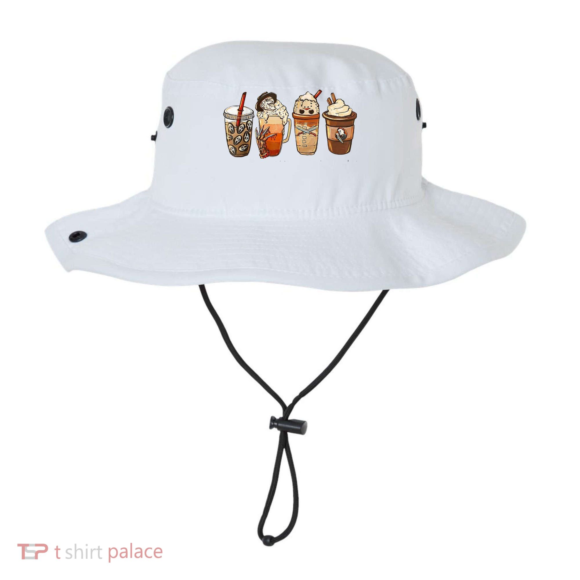 Horror Fall Coffee Pumpkin Spice Latte Iced Autumn Halloween Bucket Hat