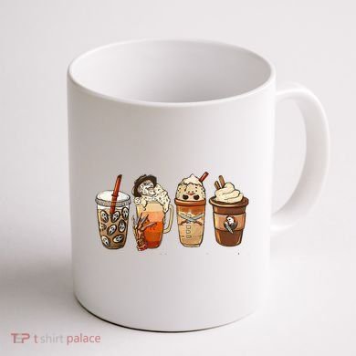 Horror Fall Coffee Pumpkin Spice Latte Iced Autumn Halloween Coffee Mug back