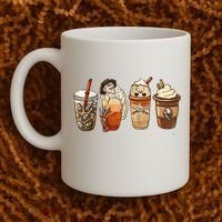 Horror Fall Coffee Pumpkin Spice Latte Iced Autumn Halloween Coffee Mug thumb 2