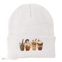 Horror Fall Coffee Pumpkin Spice Latte Iced Autumn Halloween Beanie thumb 0