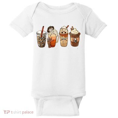 Horror Fall Coffee Pumpkin Spice Latte Iced Autumn Halloween Baby Bodysuit