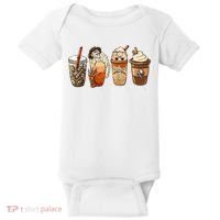 Horror Fall Coffee Pumpkin Spice Latte Iced Autumn Halloween Baby Bodysuit thumb 0