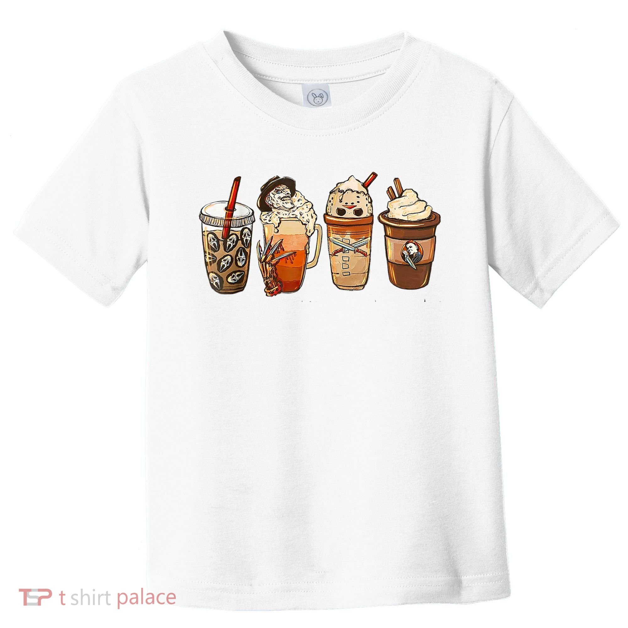 Horror Fall Coffee Pumpkin Spice Latte Iced Autumn Halloween Toddler T-Shirt