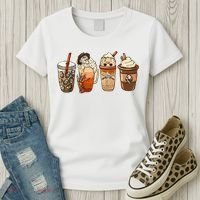 Horror Fall Coffee Pumpkin Spice Latte Iced Autumn Halloween Women's T-Shirt thumb 3