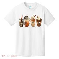 Horror Fall Coffee Pumpkin Spice Latte Iced Autumn Halloween Kids T-Shirt thumb 0