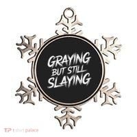 Humor For Dad Graying But Still Slaying Ornament thumb 0