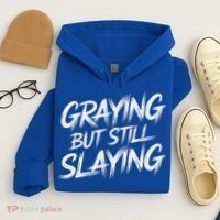 Humor For Dad Graying But Still Slaying Hoodie thumb 4