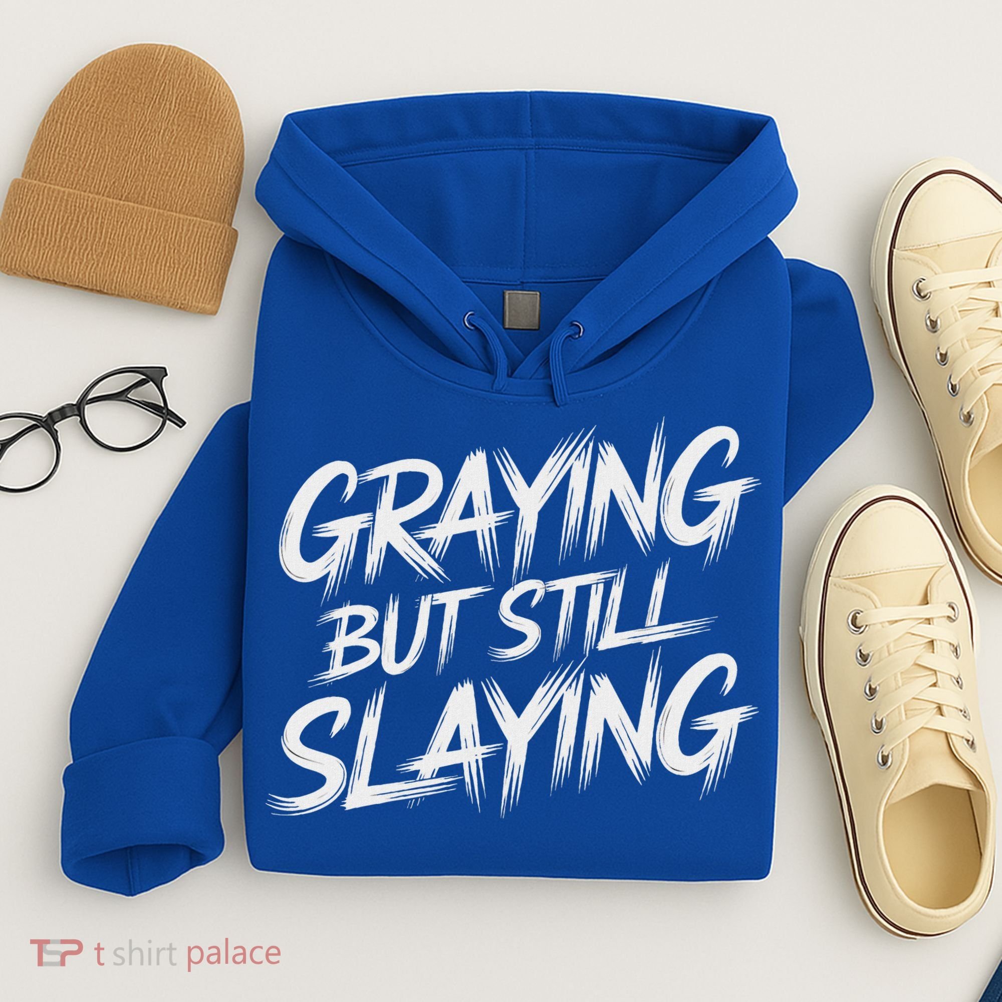 Humor For Dad Graying But Still Slaying Hoodie