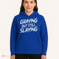 Humor For Dad Graying But Still Slaying Hoodie thumb 5