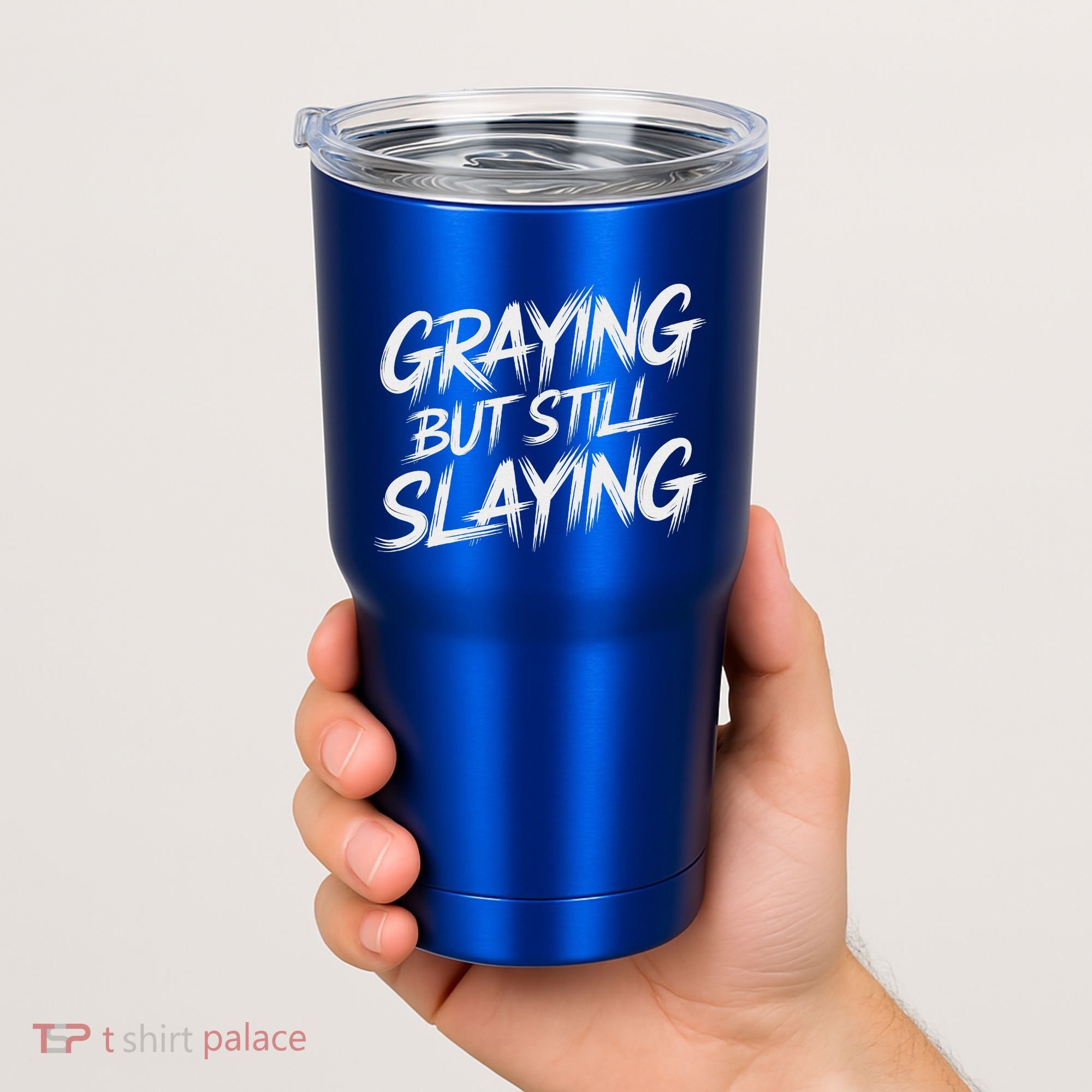 Humor For Dad Graying But Still Slaying Tumbler