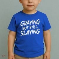 Humor For Dad Graying But Still Slaying Toddler T-Shirt thumb 2