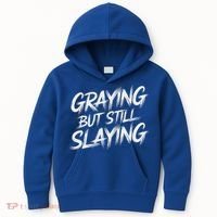 Humor For Dad Graying But Still Slaying Kids Hoodie thumb 0