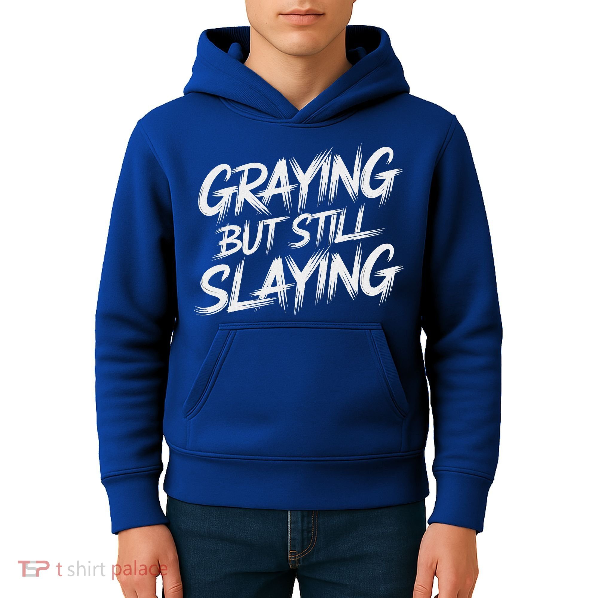 Humor For Dad Graying But Still Slaying Kids Hoodie