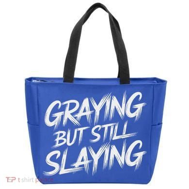 Humor For Dad Graying But Still Slaying Tote Bag