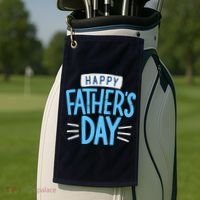 Happy Fathers Day Celebration Gift Golf Towel thumb 2