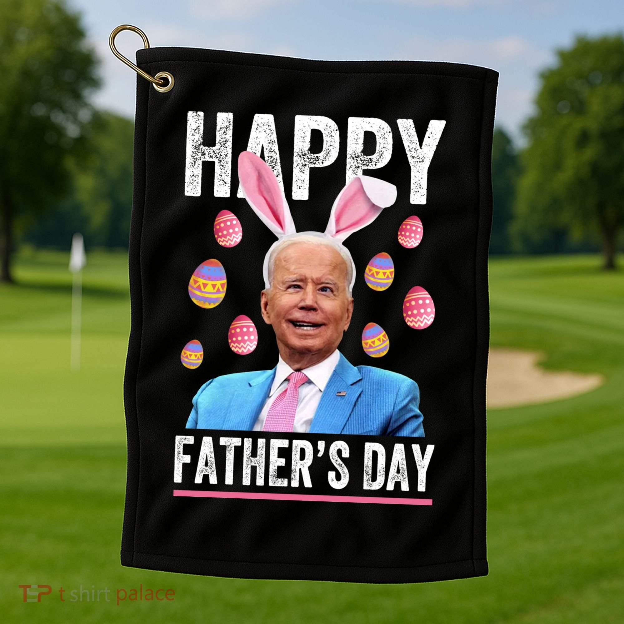 Happy Father's Day Funny Biden Confused For Easter Day Gift Golf Towel