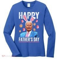 Happy Father's Day Funny Biden Confused For Easter Day Gift Women's Long Sleeve Shirt thumb 0