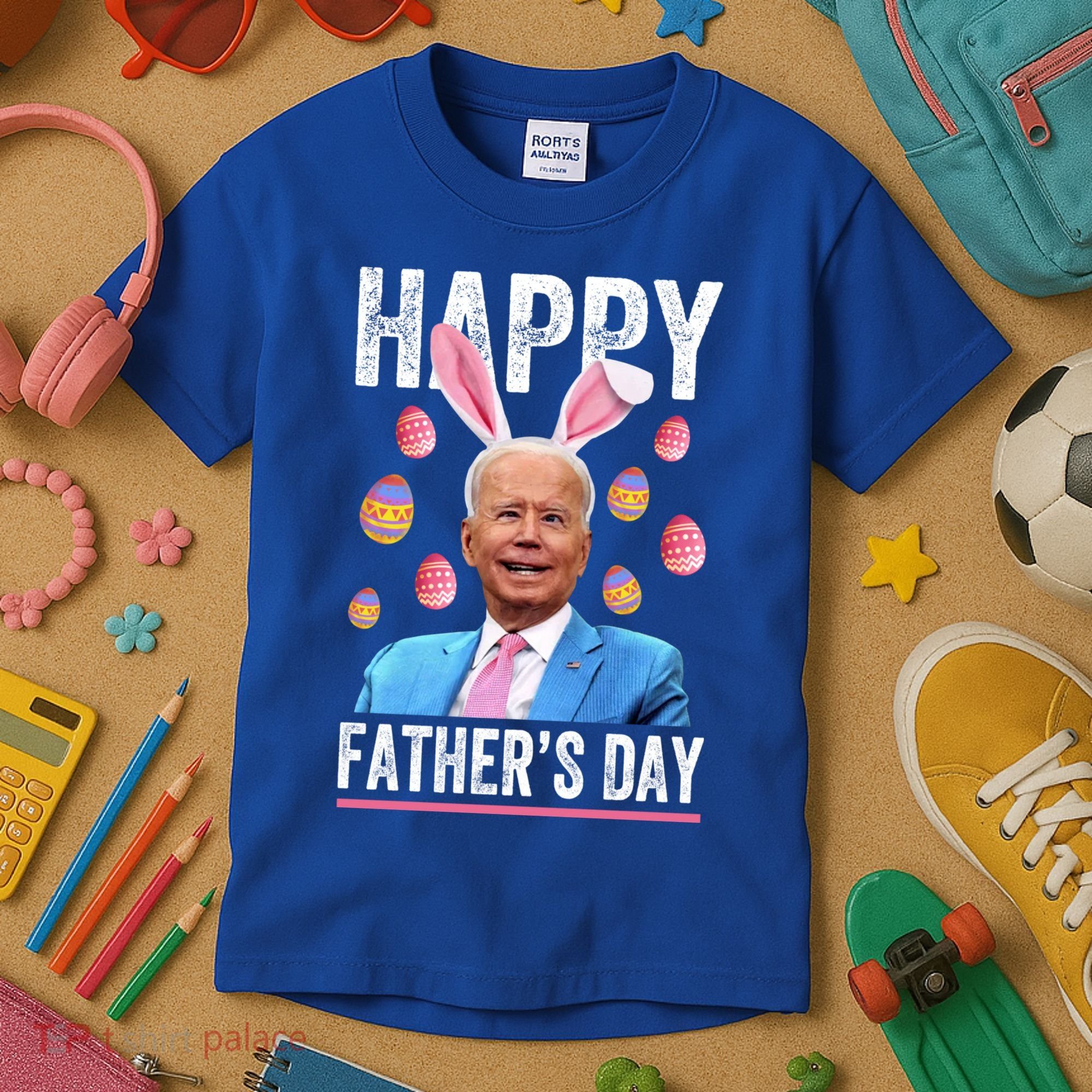 Happy Father's Day Funny Biden Confused For Easter Day Gift Kids T-Shirt