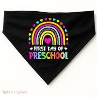 Happy First Day Of Preschool Back To School USA-Made Doggie Bandana thumb 0