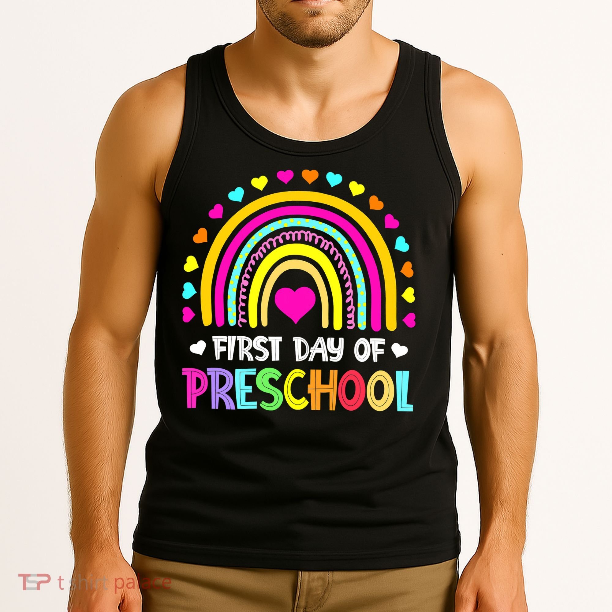 Happy First Day Of Preschool Back To School Tank Top