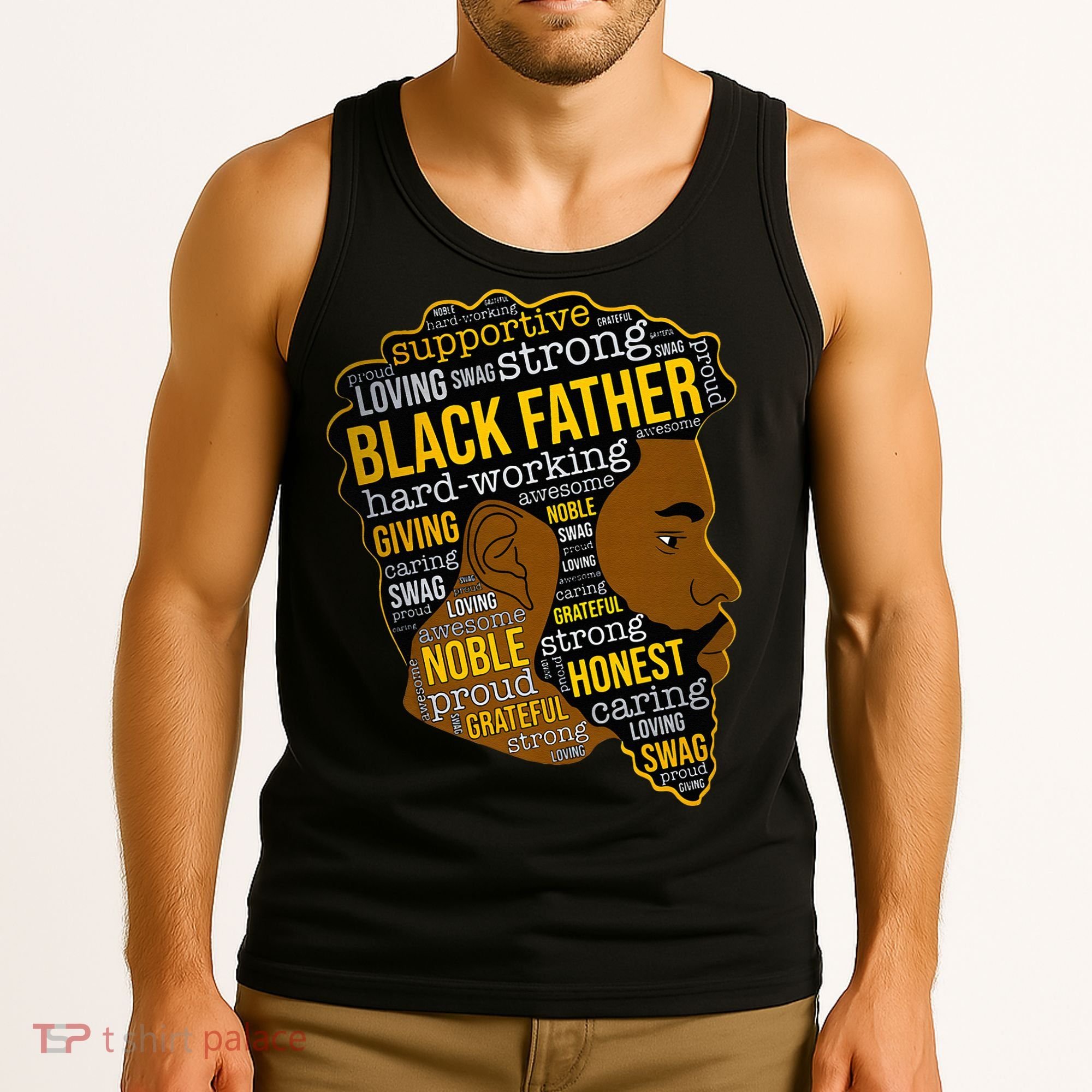 Happy Father’s Day Black Father King Afro African Man Tank Top