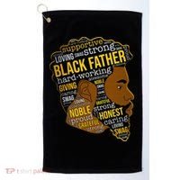Happy Father’s Day Black Father King Afro African Man Golf Towel thumb 0