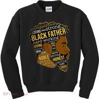 Happy Father’s Day Black Father King Afro African Man Kids Sweatshirt thumb 0