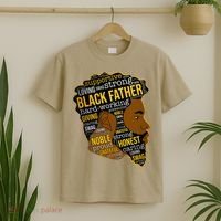 Happy Father’s Day Black Father King Afro African Man T-Shirt thumb 2