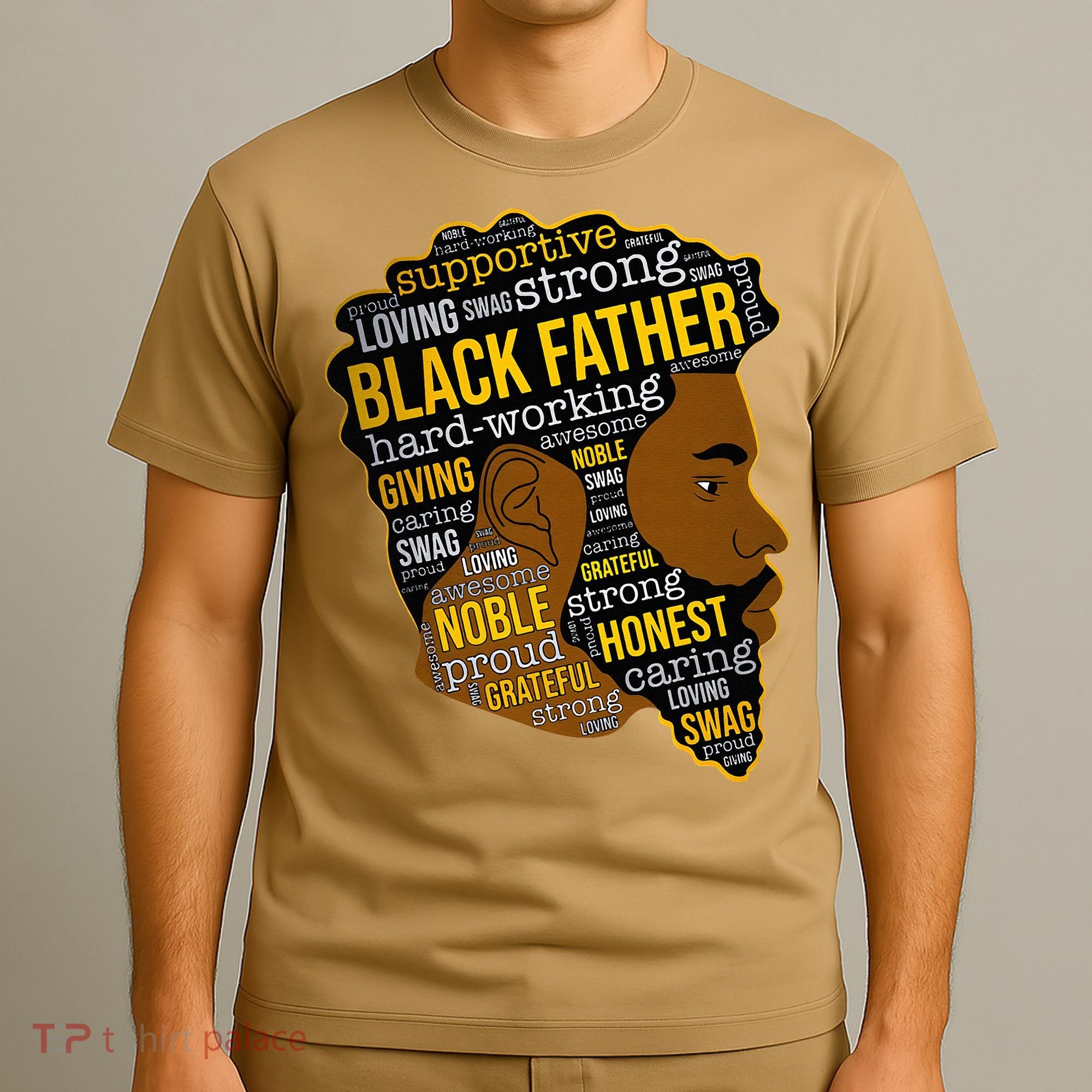 Happy Father’s Day Black Father King Afro African Man T-Shirt