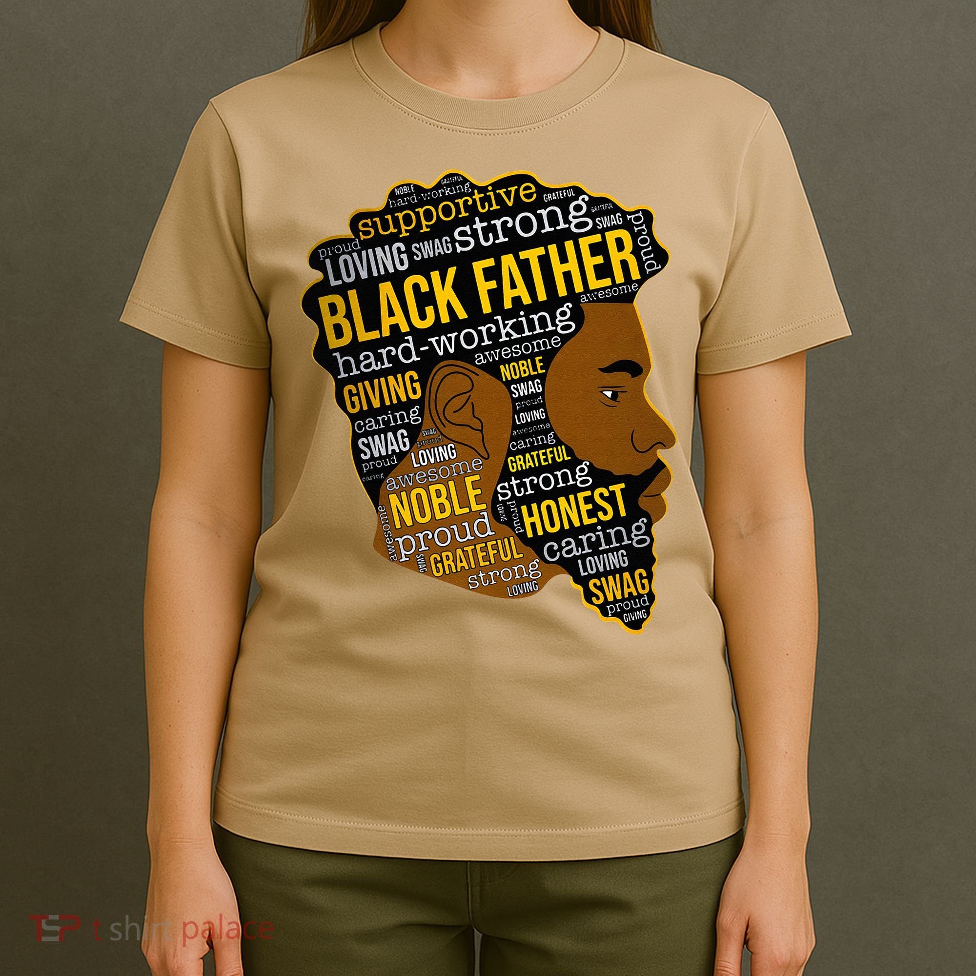 Happy Father’s Day Black Father King Afro African Man T-Shirt