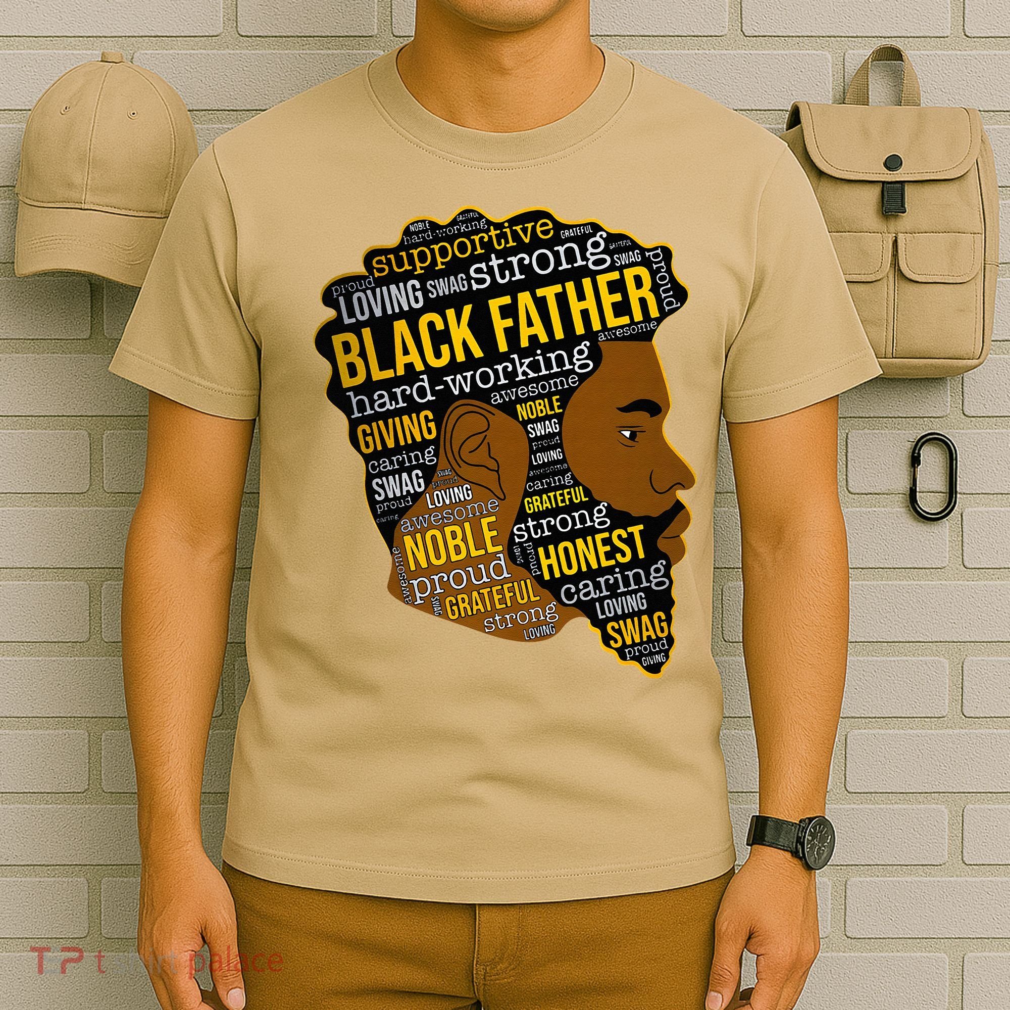 Happy Father’s Day Black Father King Afro African Man T-Shirt