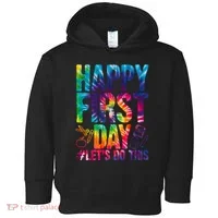 Happy First Day Let's Do This Back To School Rainbow Toddler Hoodie thumb 0