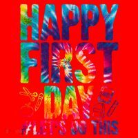 Happy First Day Let's Do This Back To School Rainbow Santa Hat thumb 1