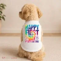 Happy First Day Let's Do This Back To School Rainbow Doggie Tank thumb 2