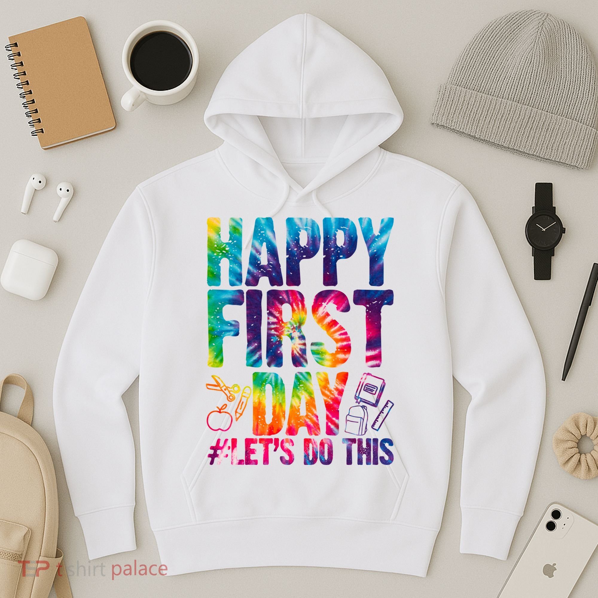 Happy First Day Let's Do This Back To School Rainbow Hoodie